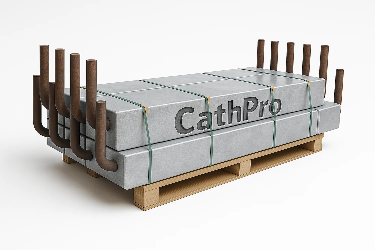 Aluminum sacrificial anodes with steel cores for marine projects