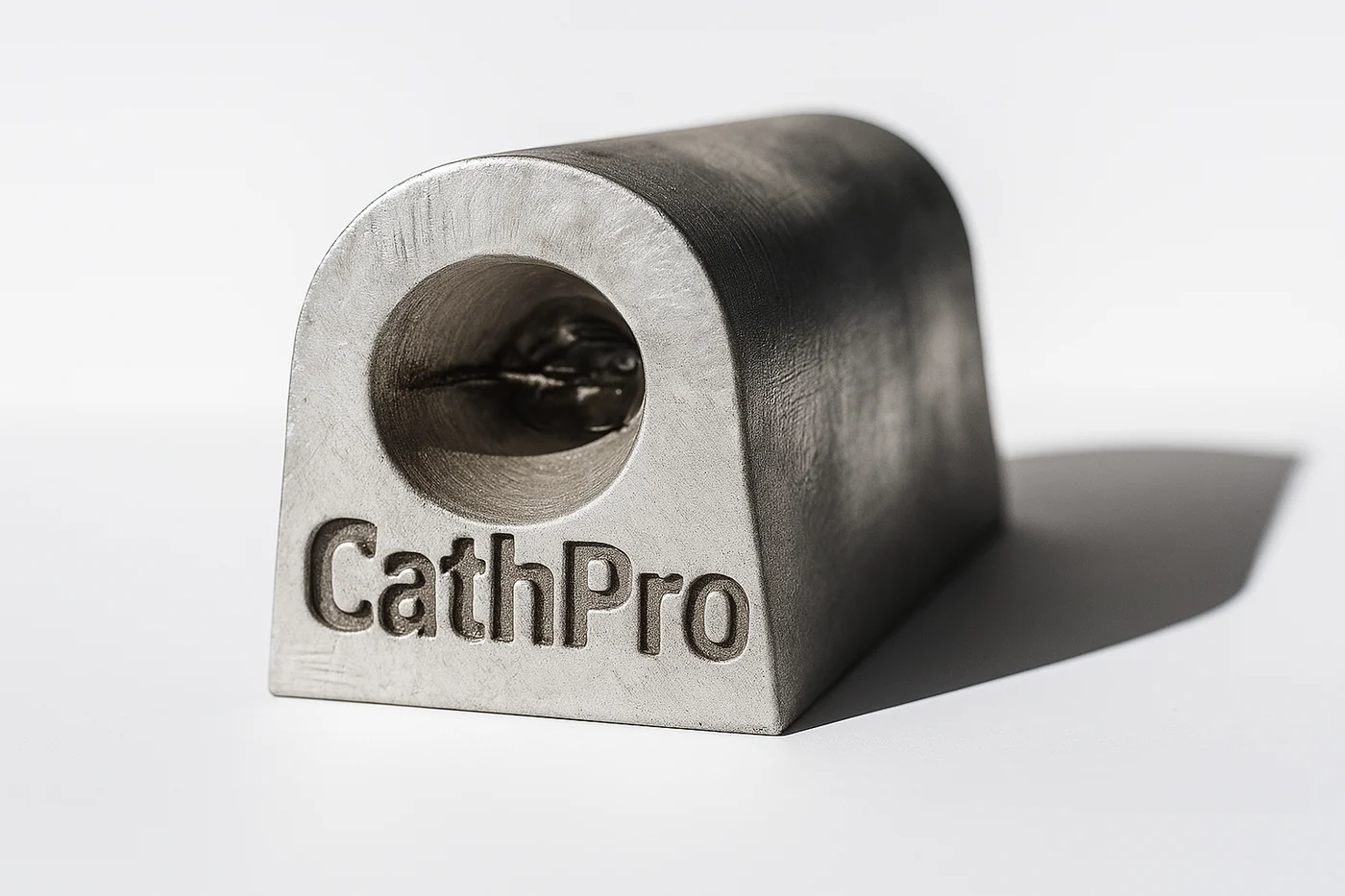 Custom aluminum anode with integrated mounting design