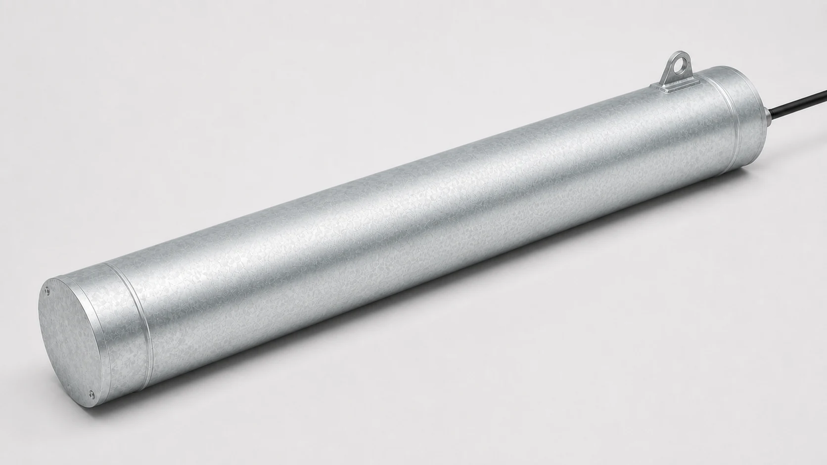 Representative closed canistered HSCI anode assembly with one reinforced lifting lug and a centered cable exit