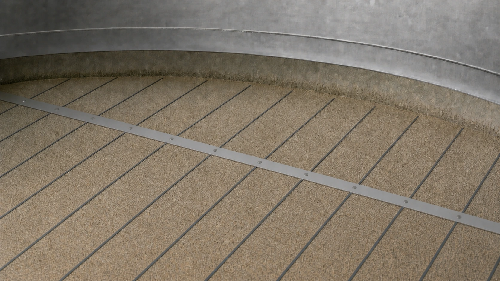 Representative tank-bottom ICCP system layout using MMO titanium ribbon anodes with one optional titanium conductor bar