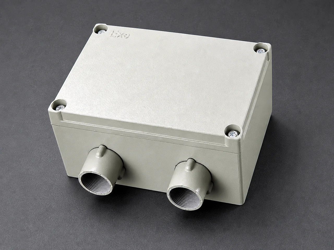 Studio-retouched equipotential bonding enclosure with threaded entries